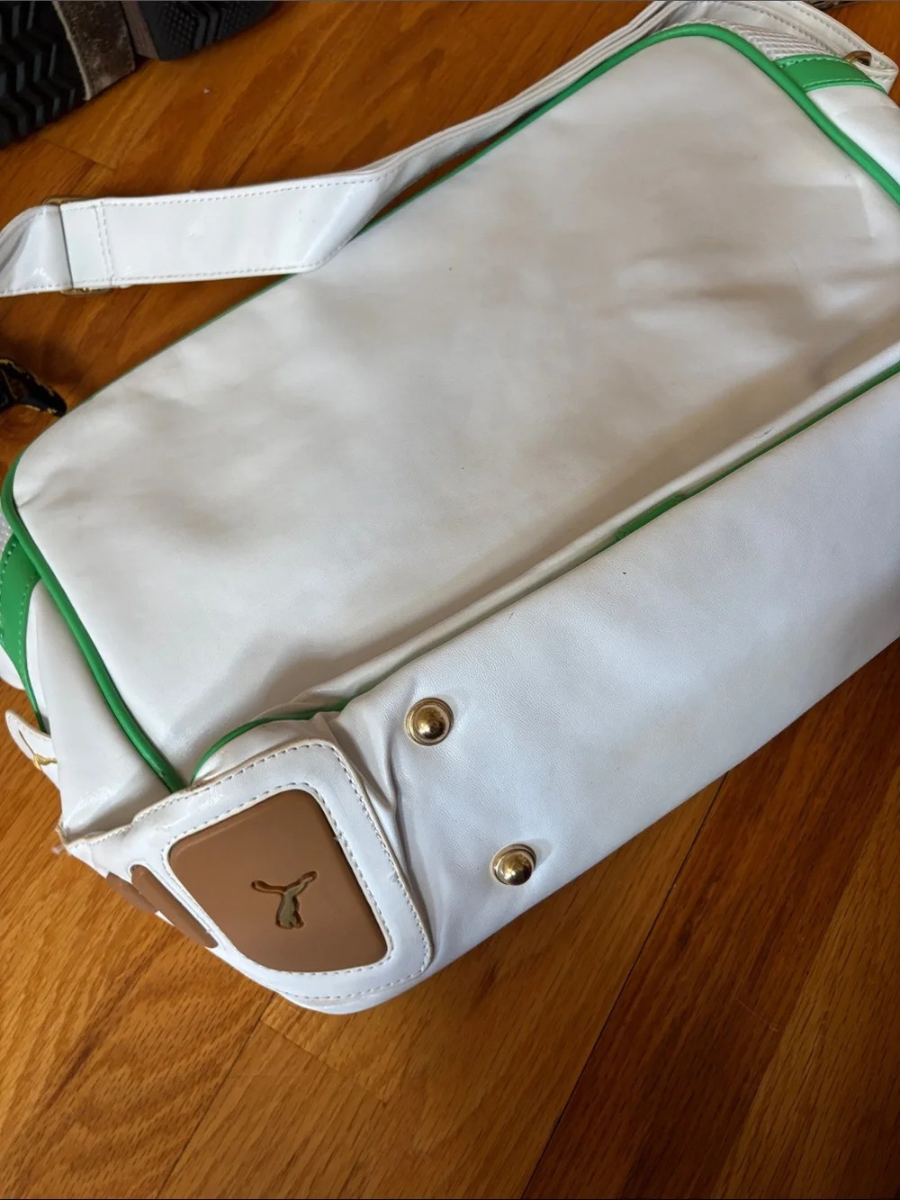 Puma White and Green Messenger Crossbody Bag